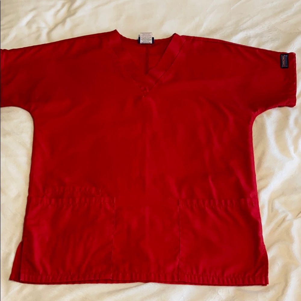 Red Scrub Top